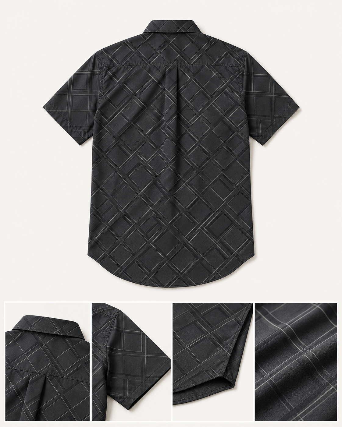 Moisture-Wicking Abstract Geometric Line Art Casual Shirt