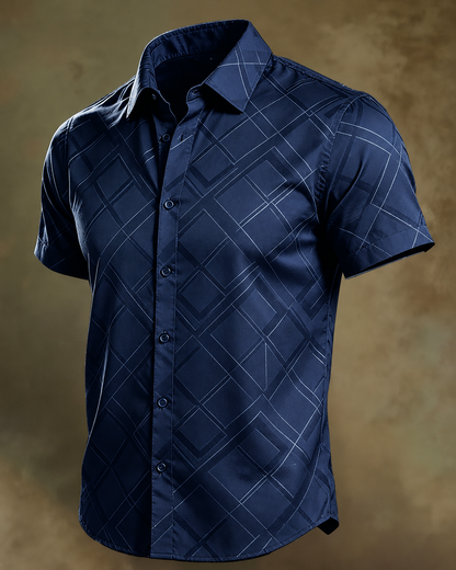 Moisture-Wicking Abstract Geometric Line Art Casual Shirt
