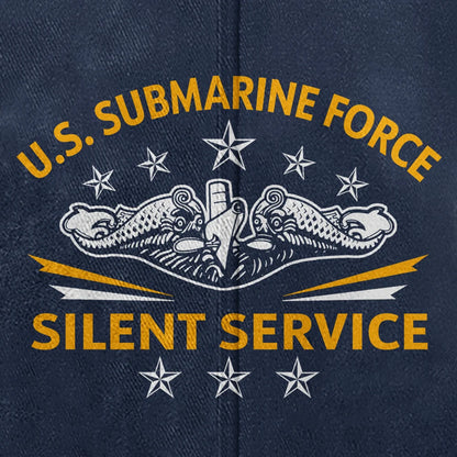 Silver Dolphins Navy Submarine Silent Service Cap