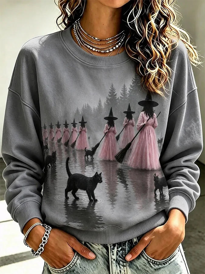 Women's Casual Printed Long-Sleeve Sweatshirt
