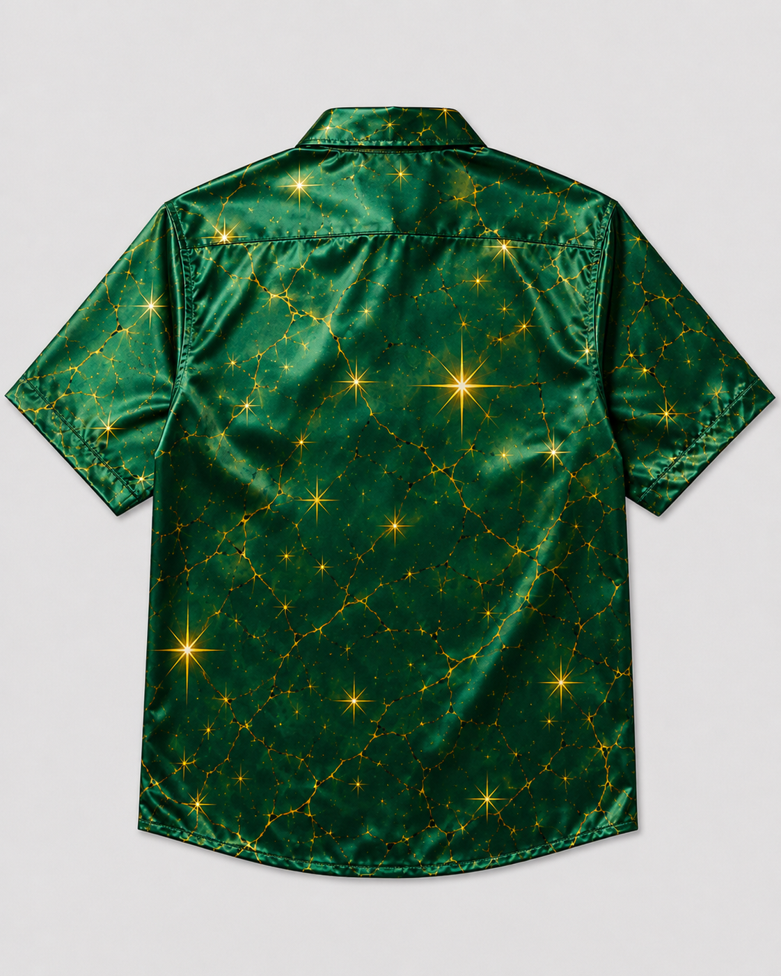 Breathable Silk Satin Christmas Leg Lamp Chest Pocket Hawaiian Shirt