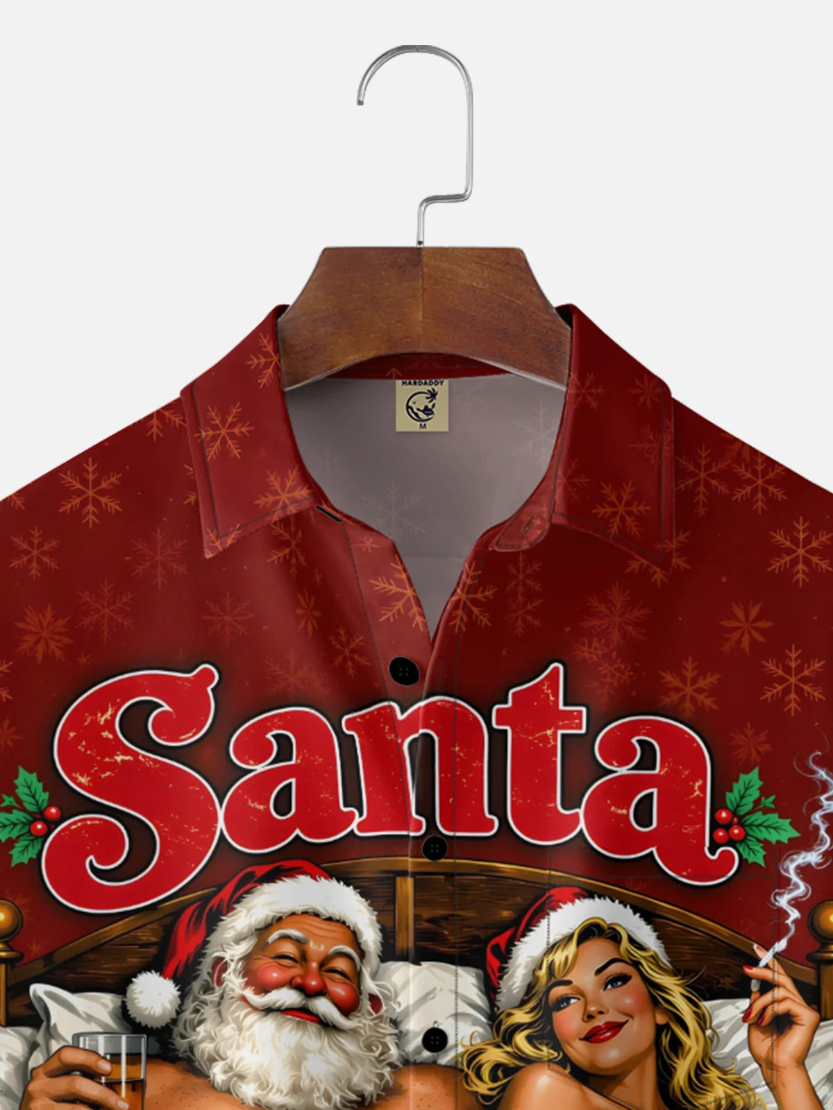 Moisture-Wicking Christmas Santa "Only Comes Once a Year" Chest Pocket  Hawaiian Shirt