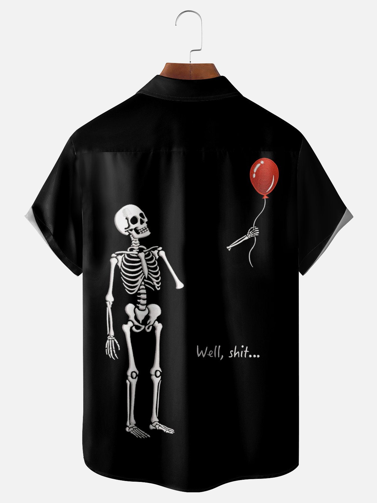 Moisture-wicking Halloween Skeleton Chest Pocket Casual Shirt
