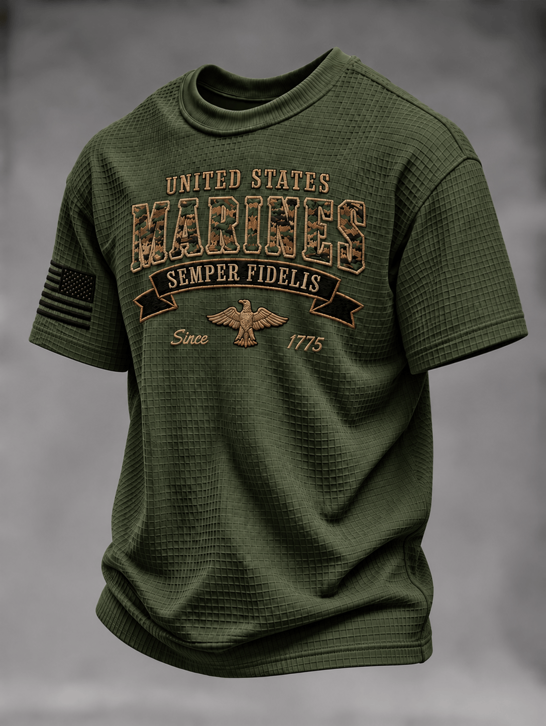 Men's U.S. Veterans Day Print Waffle-Knit T-Shirt