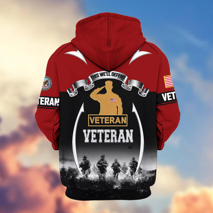 Premium US Veterans Zip Up Hoodie ATTN150821, Gifts For US Veterans, Gifts On Father's Day, Veterans Day.