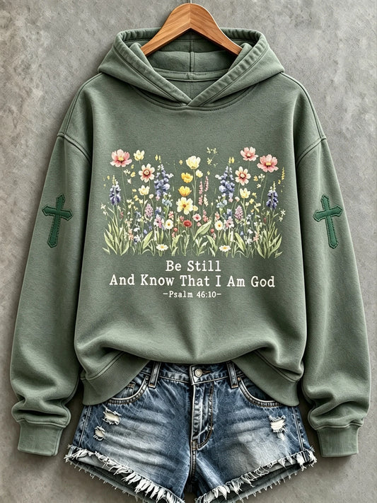 Women's Be Still And Know Psalm 46:10 Printed Sweatshirt