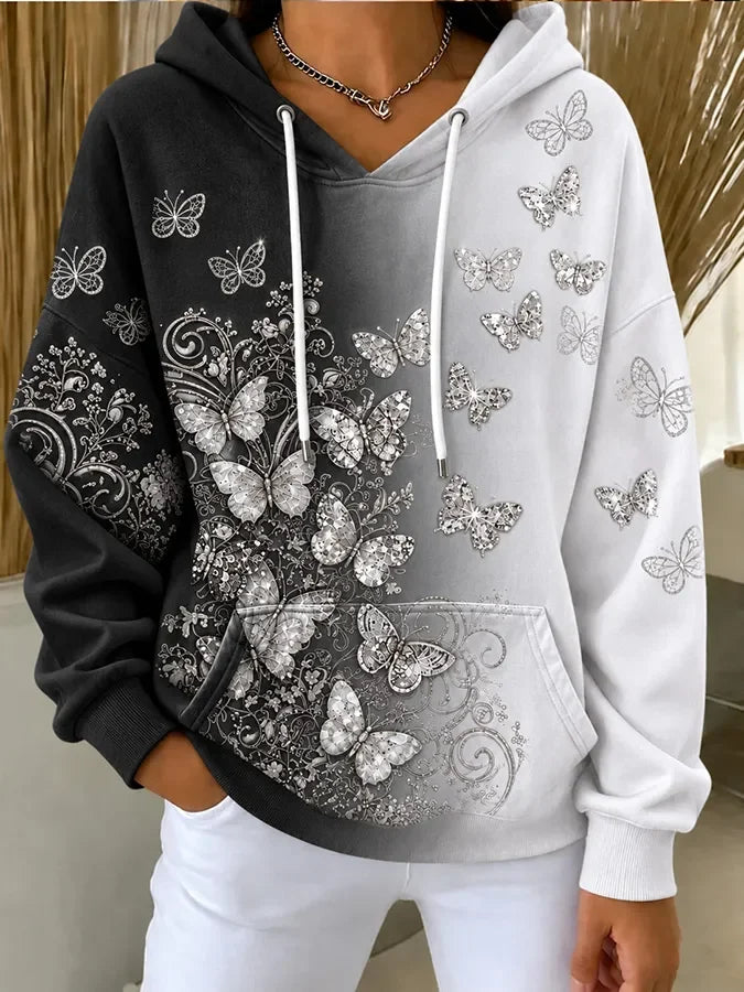 Women's Casual Printed Hooded Sweatshirt