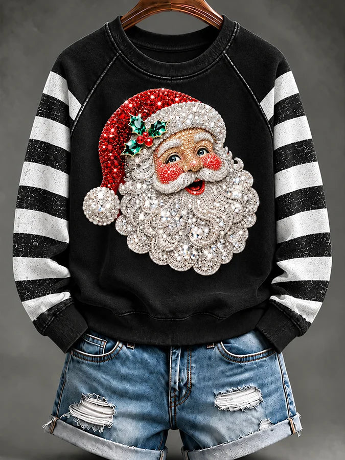 Women's Casual Christmas Print Long-Sleeved Sweatshirt