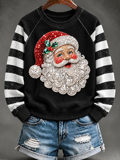 Women's Casual Christmas Print Long-Sleeved Sweatshirt