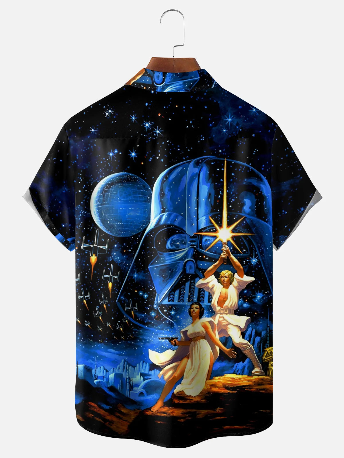 Moisture-Wicking Star Warrior Chest Pocket Hawaiian Shirt