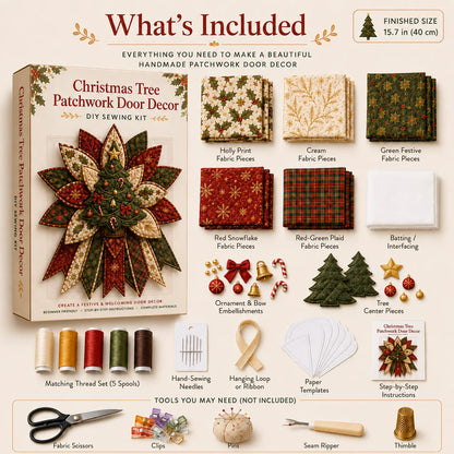 🎅🎄Beginner-Friendly Oversized Christmas Character Quilted Door Hanger Sewing Kit | Complete Kit with All Tools & Step-by-Step Guide Included 💕