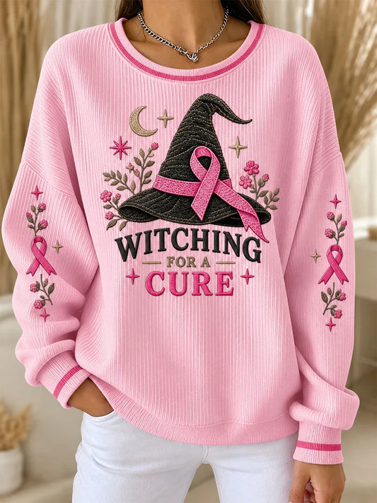 Women's Breast Cancer Print Sweatshirt