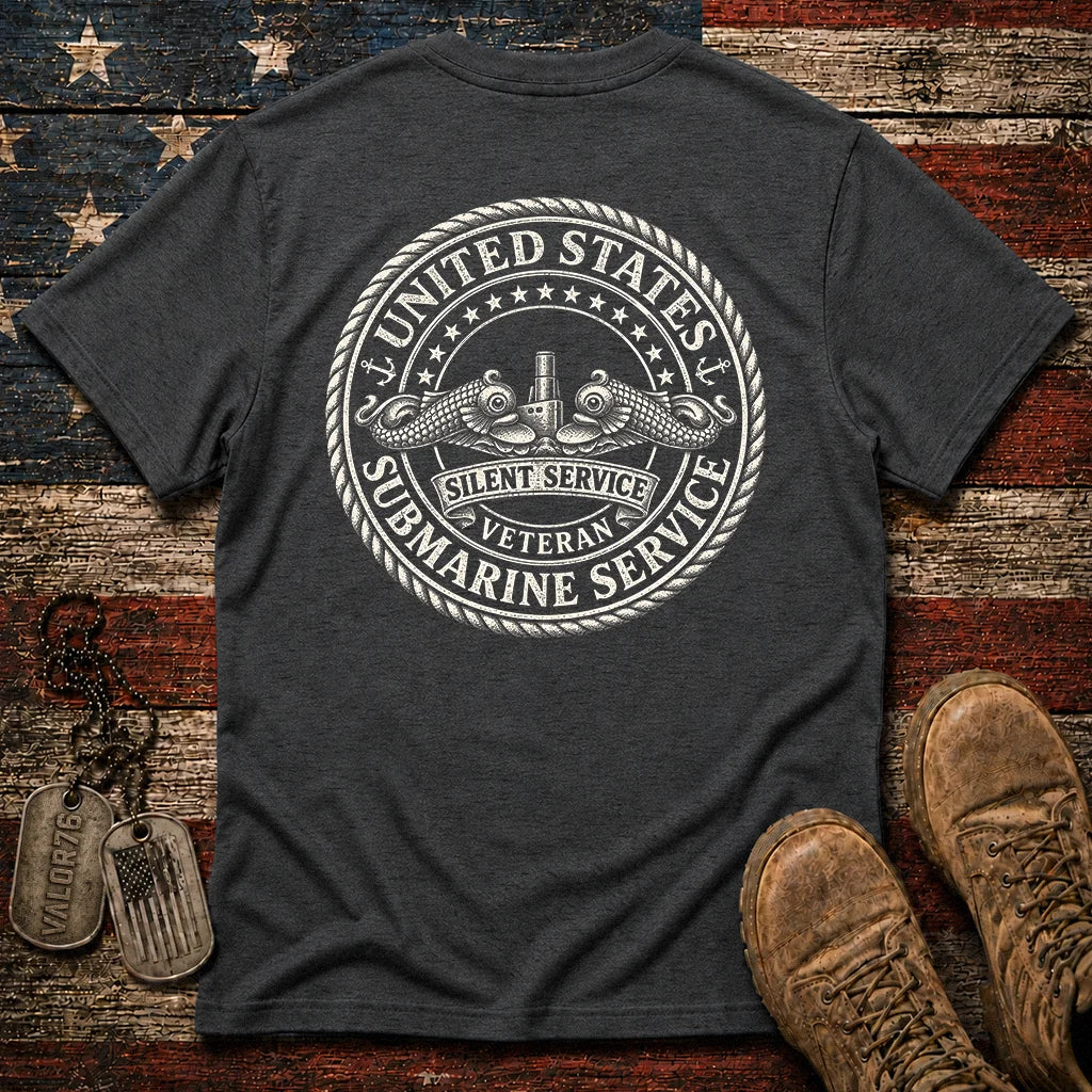 Silent Service Veteran Silver Dolphins Classic Tee