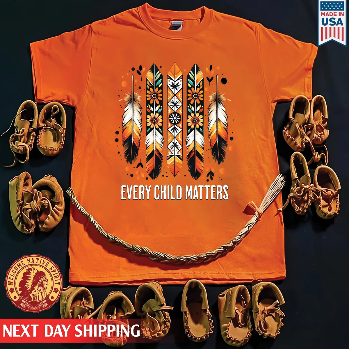 Every Child Matters Orange Native American Feather Unisex T-shirt/Hoodie/Sweatshirt