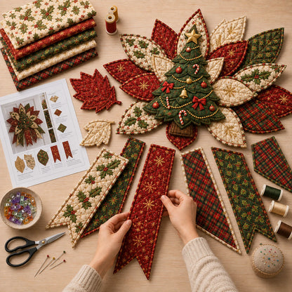 🎅🎄Beginner-Friendly Oversized Christmas Character Quilted Door Hanger Sewing Kit | Complete Kit with All Tools & Step-by-Step Guide Included 💕