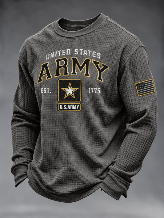 Men's U.S. Veterans Printed Waffle-Knit Top