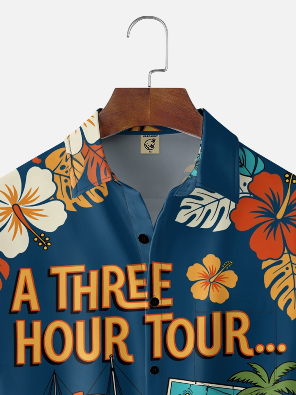 Moisture-Wicking Tropical Floral Chest Pocket Holiday Hawaiian Shirt