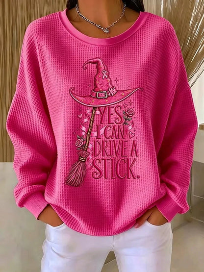 Women's Breast Cancer Print Sweatshirt