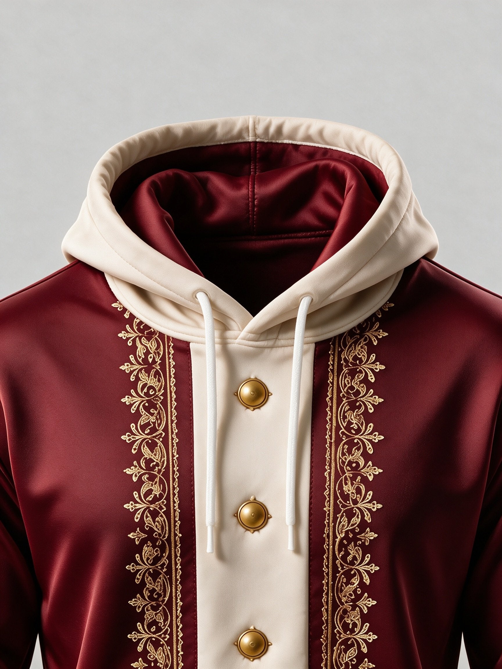 Christmas Vintage Santa Claus Suit Look Kangaroo-Pocket Hoodie Sweatshirt
