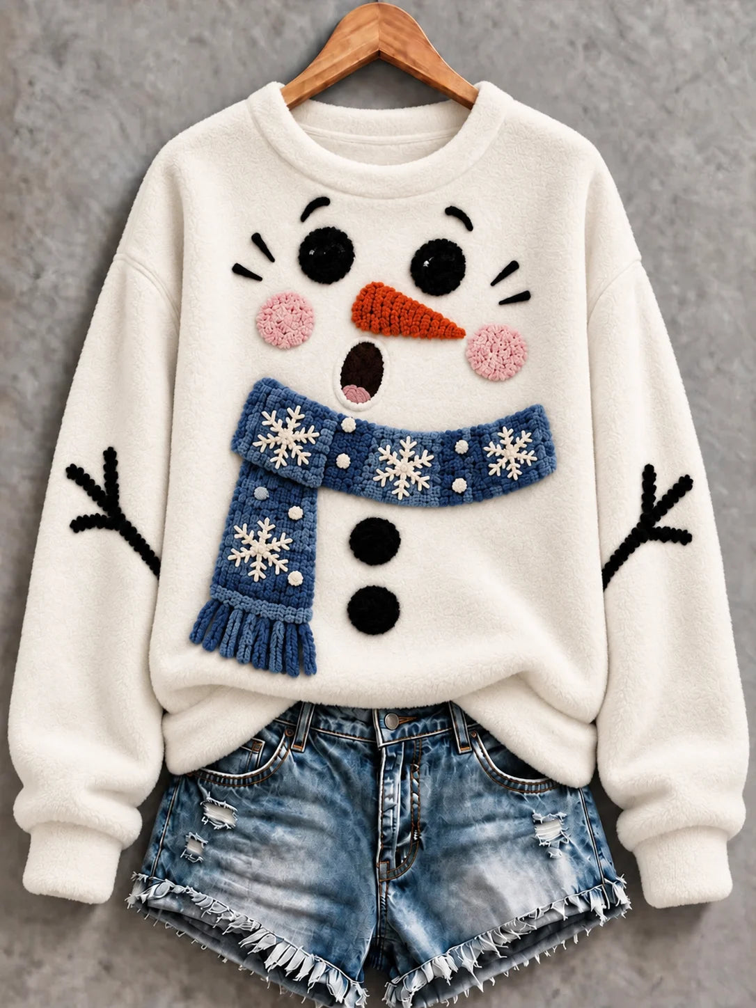 Women's Casual Christmas-Print Flannel Top