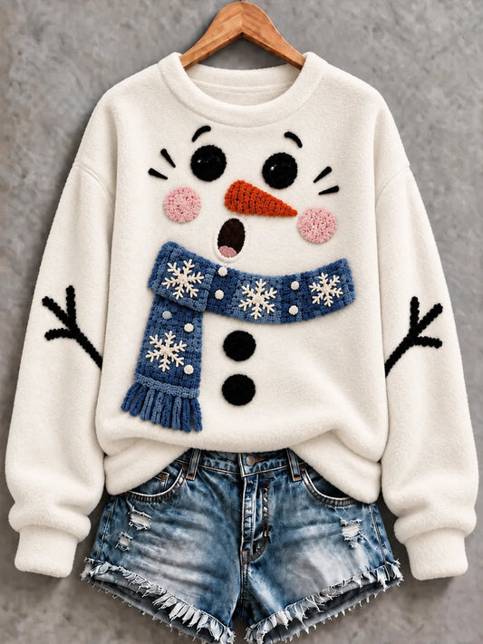 Women's Casual Christmas-Print Flannel Top