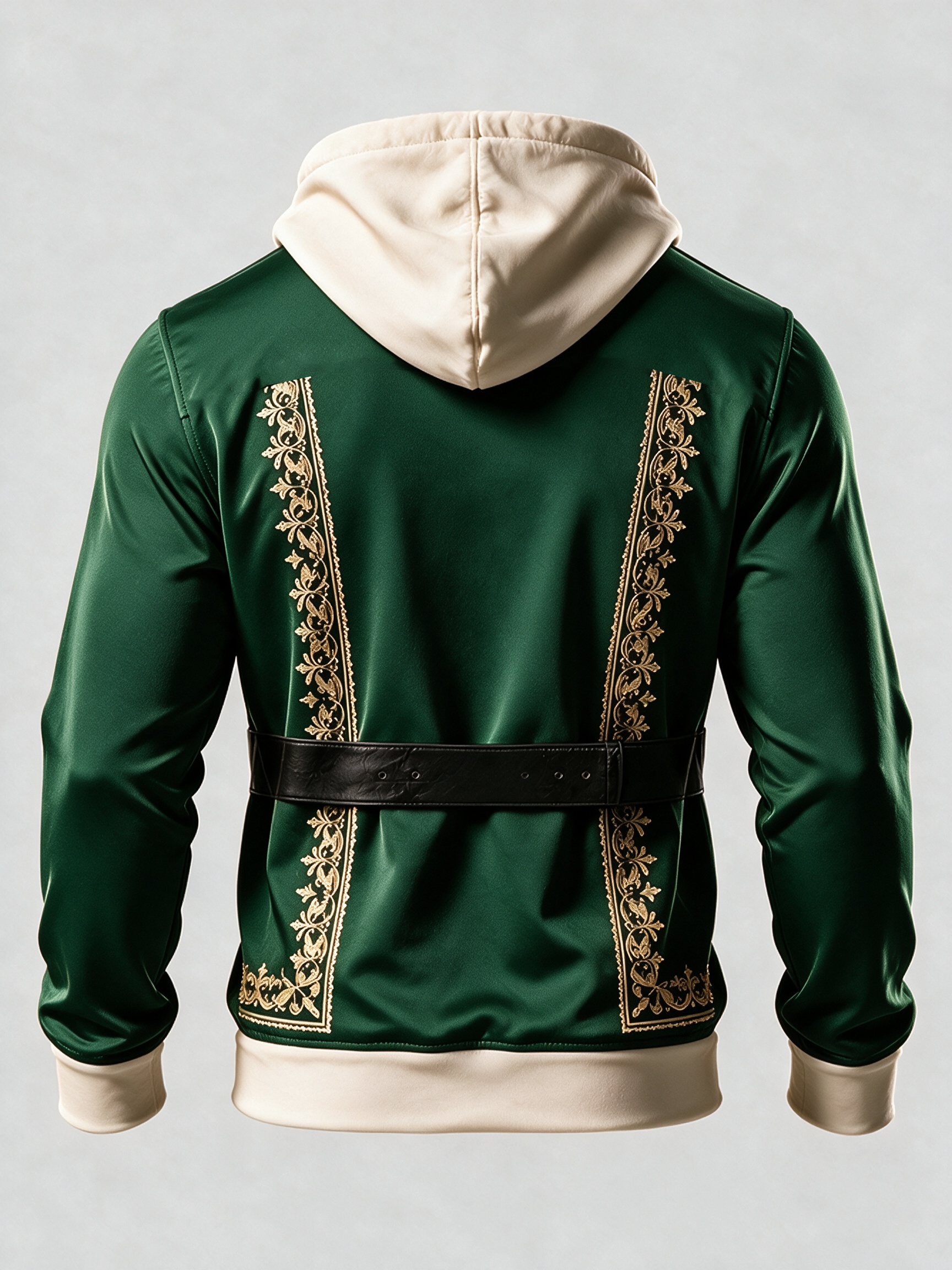 Christmas Vintage Santa Claus Suit Look Kangaroo-Pocket Hoodie Sweatshirt