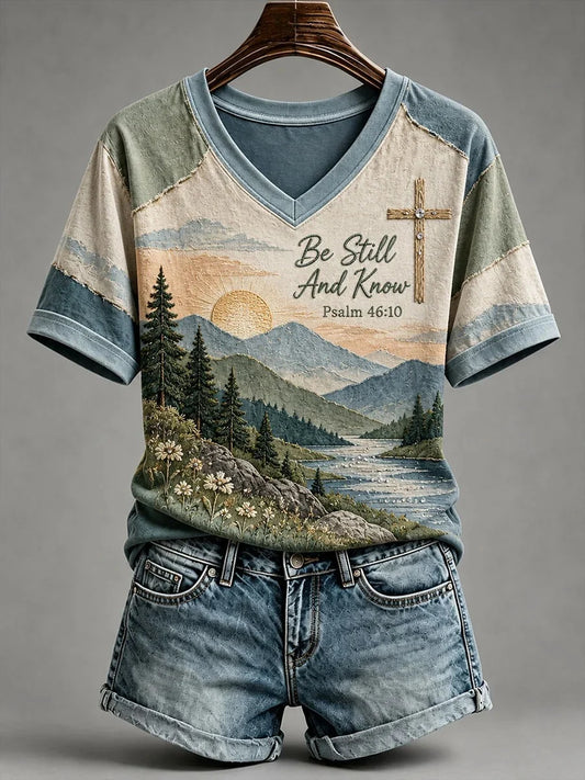 Women's Faith Cross-Print Top