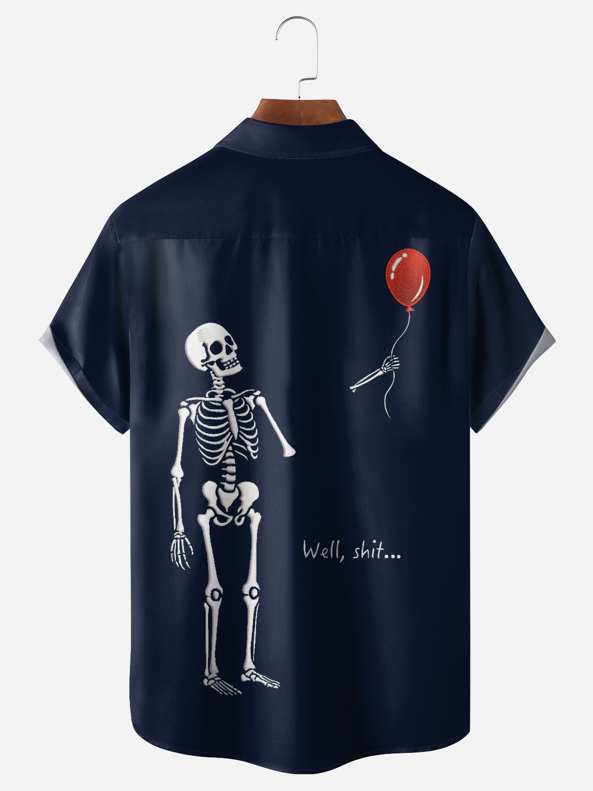 Moisture-wicking Halloween Skeleton Chest Pocket Casual Shirt
