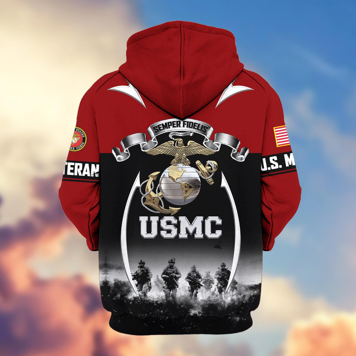 Premium US Veterans Zip Up Hoodie ATTN150821, Gifts For US Veterans, Gifts On Father's Day, Veterans Day.