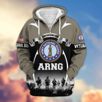 Premium US Veterans Zip Up Hoodie ATTN150821, Gifts For US Veterans, Gifts On Father's Day, Veterans Day.