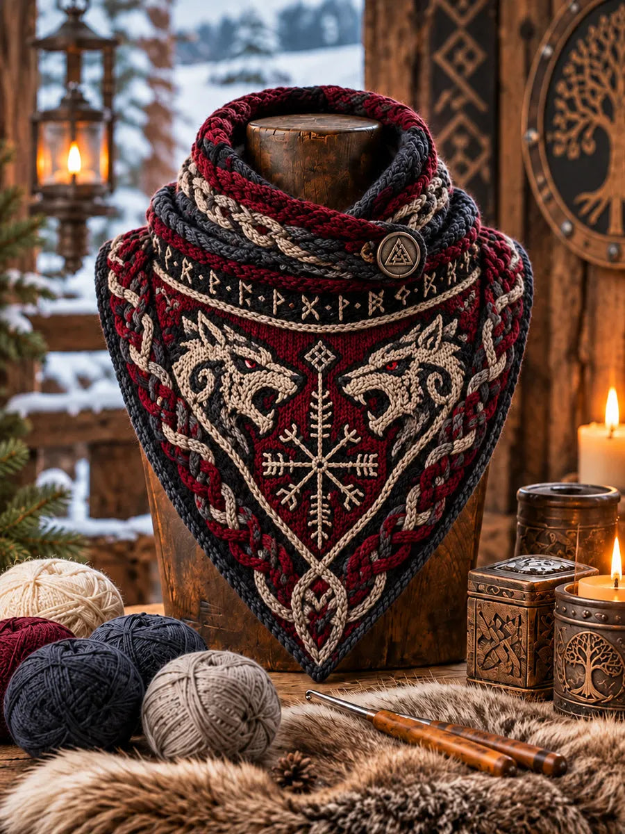 Women's Viking Theme Triangle Scarf – Versatile Everyday & Holiday Accessory