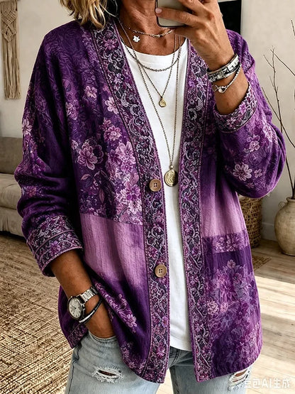 Women'S Casual Printed Cardigan