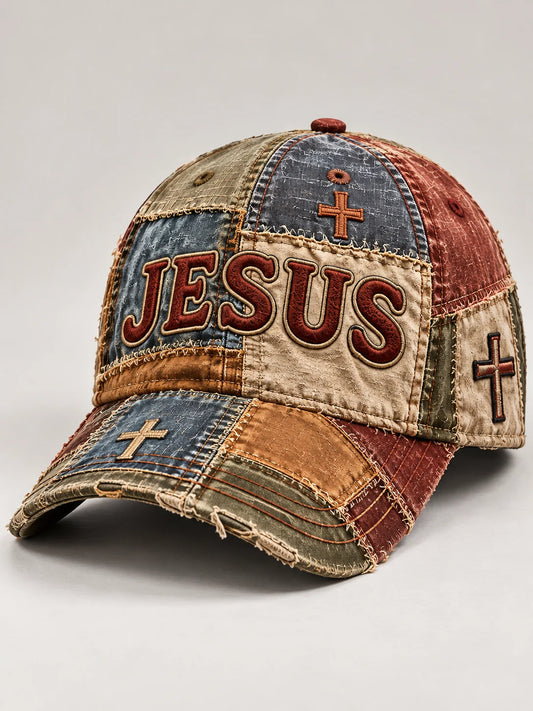 Casual "Faith" Cross-Print Cap