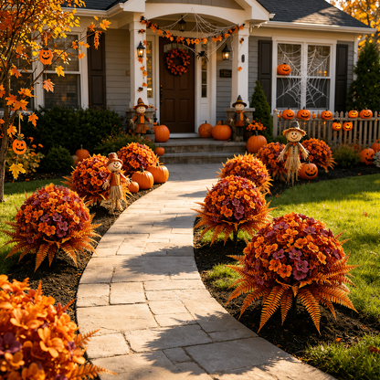 Reusable Artificial Fall Flower Ground Stakes – UV-Resistant Outdoor Garden & Porch Decor