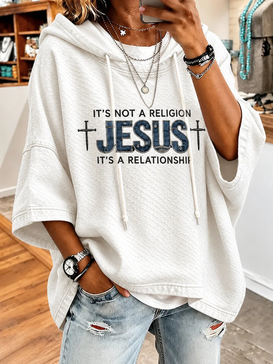 Women's Casual "Faith" Cross-Print Sweatshirt