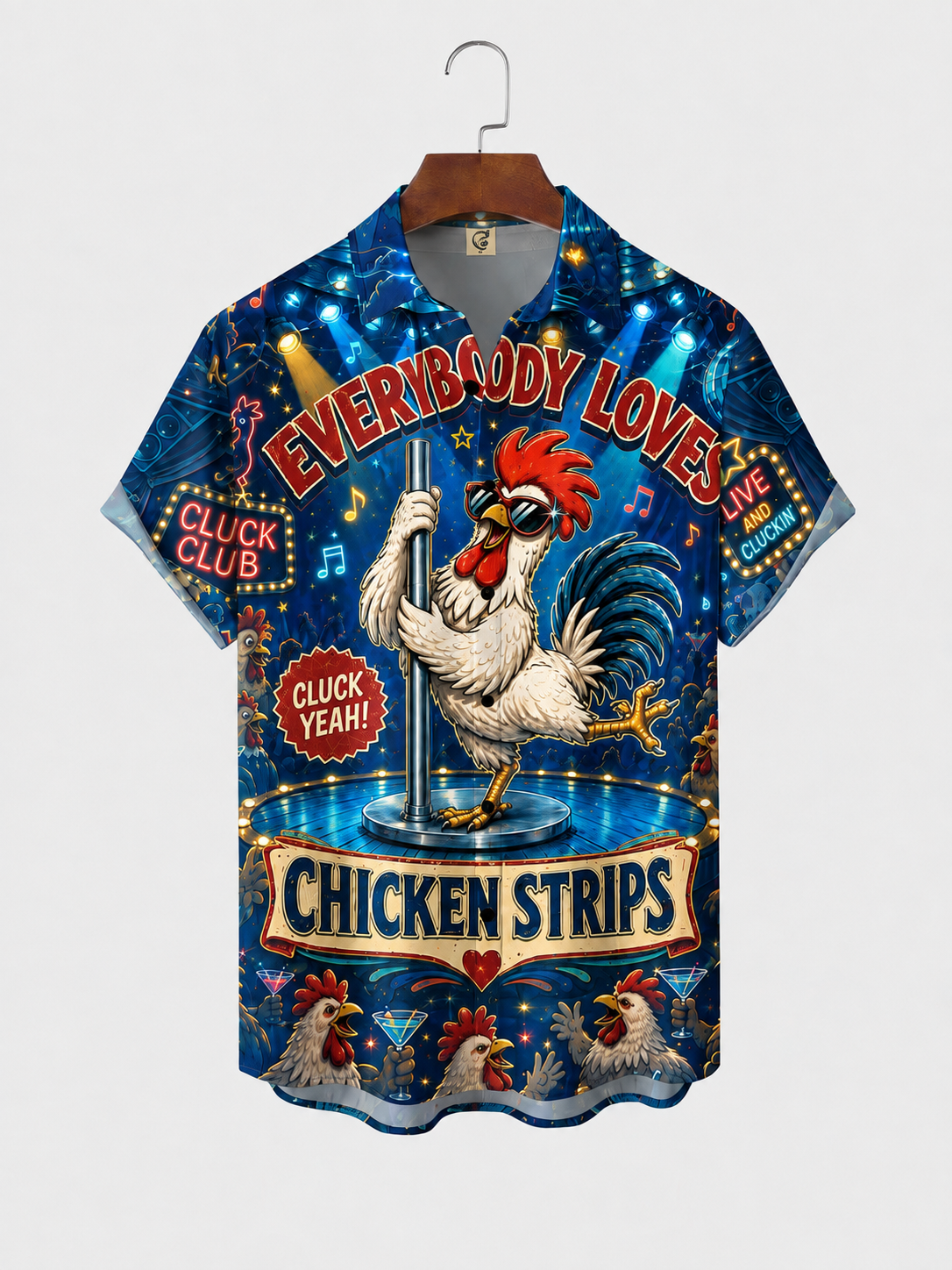 Moisture-Wicking "Beer Can Chicken" Chest-Pocket Hawaiian Shirt