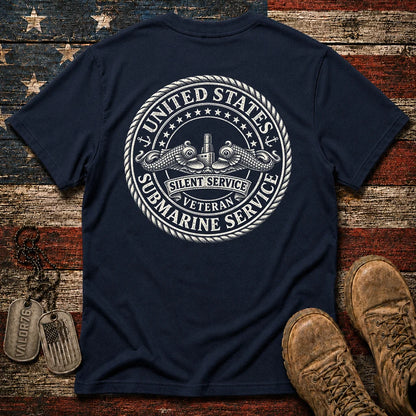 Silent Service Veteran Silver Dolphins Classic Tee