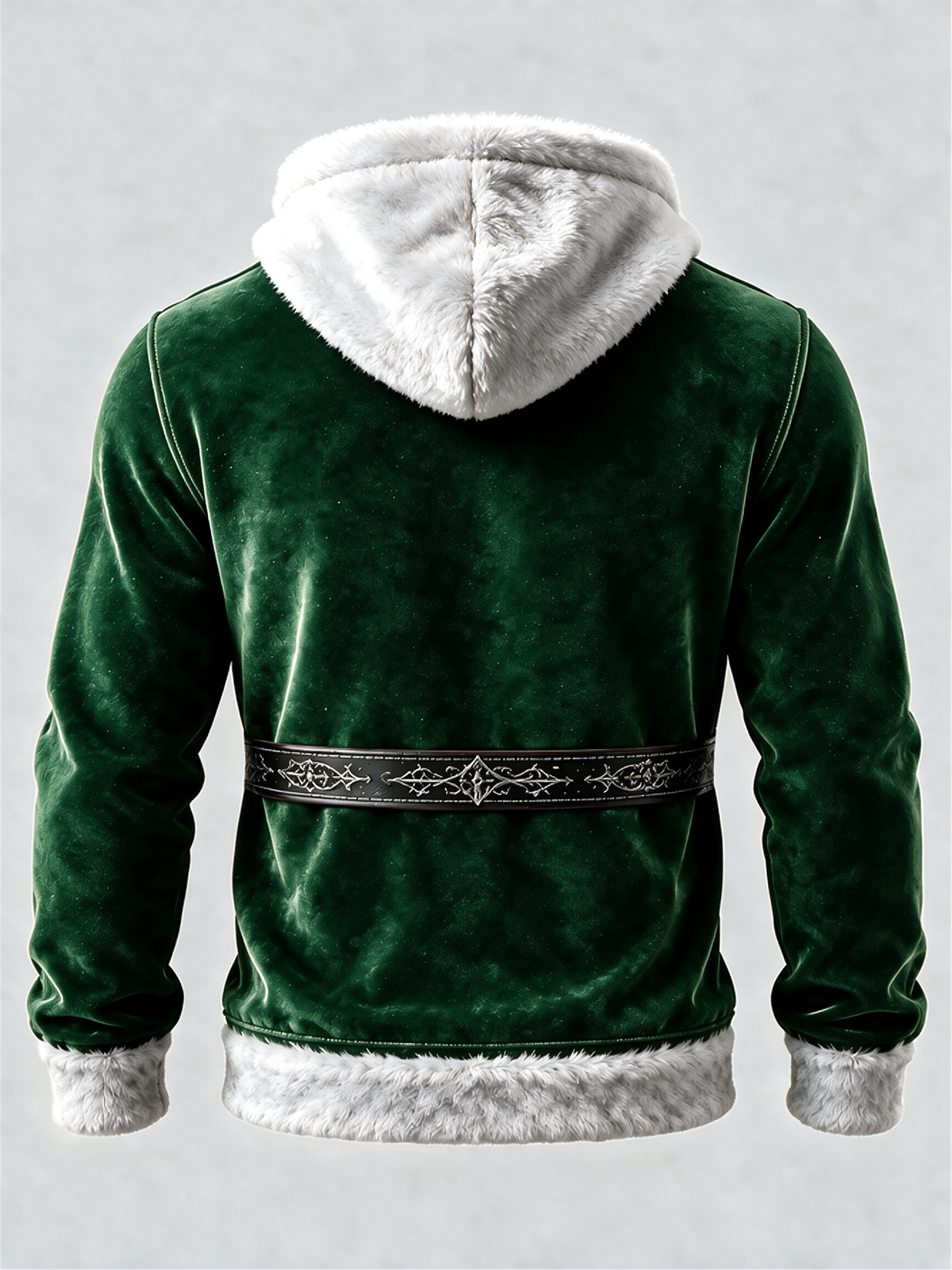 Christmas Vintage Santa Claus Suit Look Kangaroo-Pocket Hoodie Sweatshirt