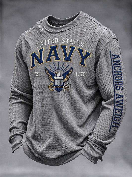 Men's U.S. Veterans Printed Waffle-Knit Top