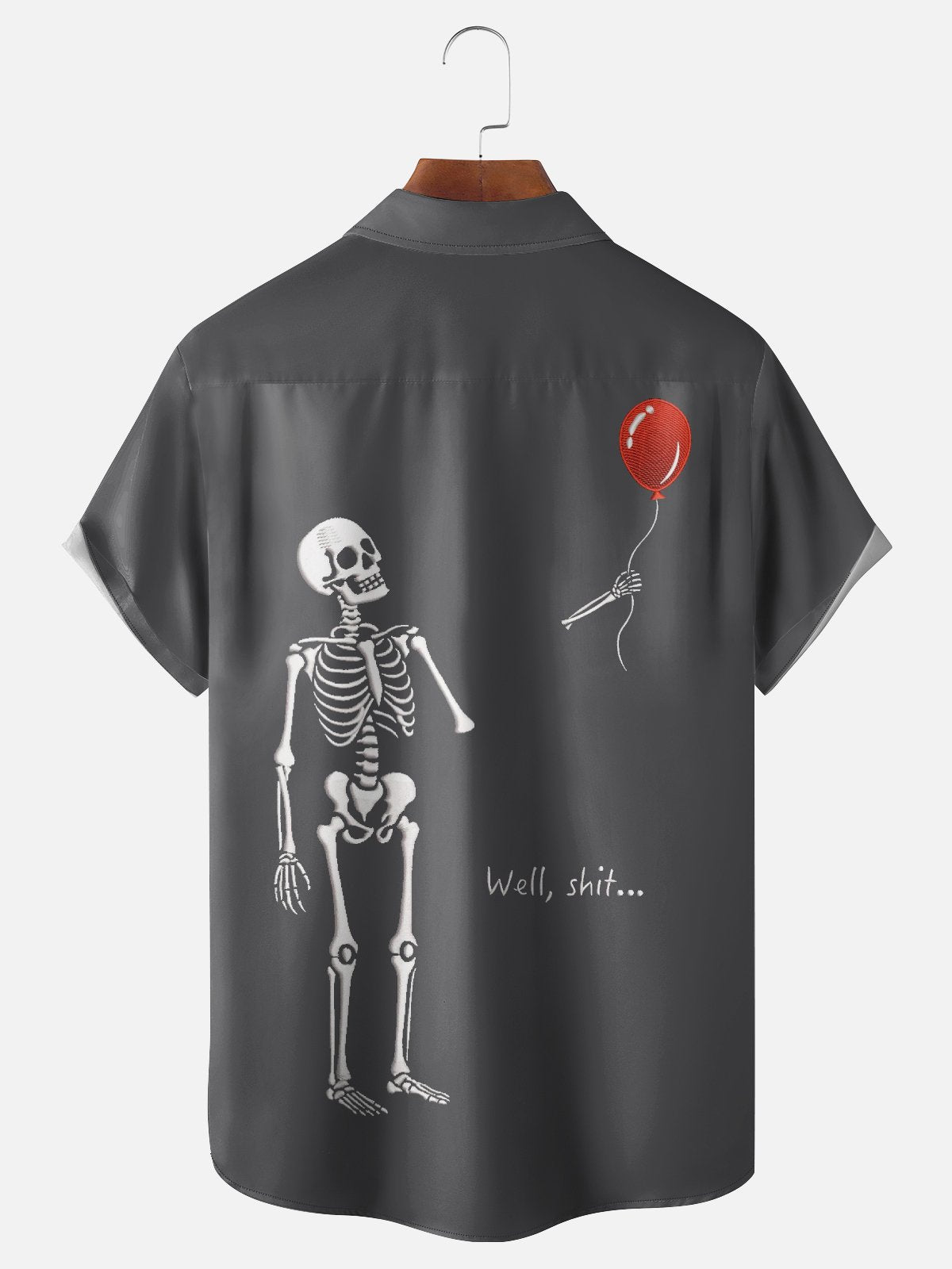 Moisture-wicking Halloween Skeleton Chest Pocket Casual Shirt
