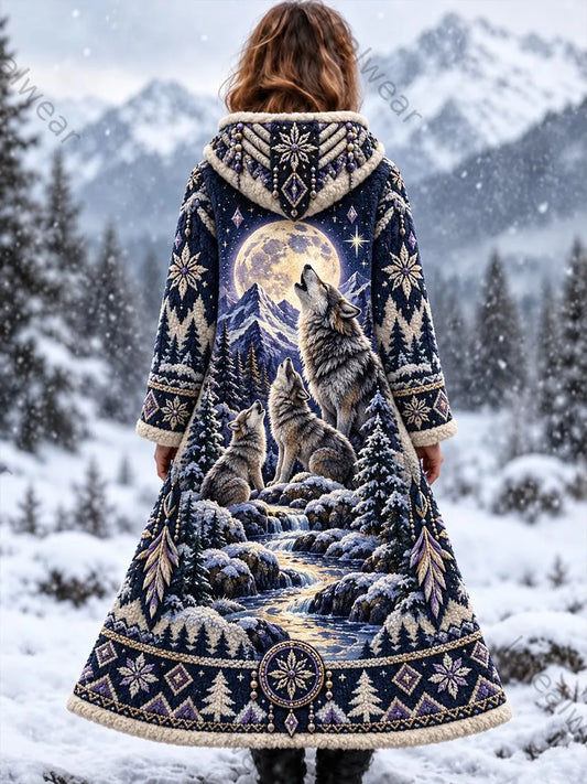 Women's Nordic Forest Animal  Flannel Jacket