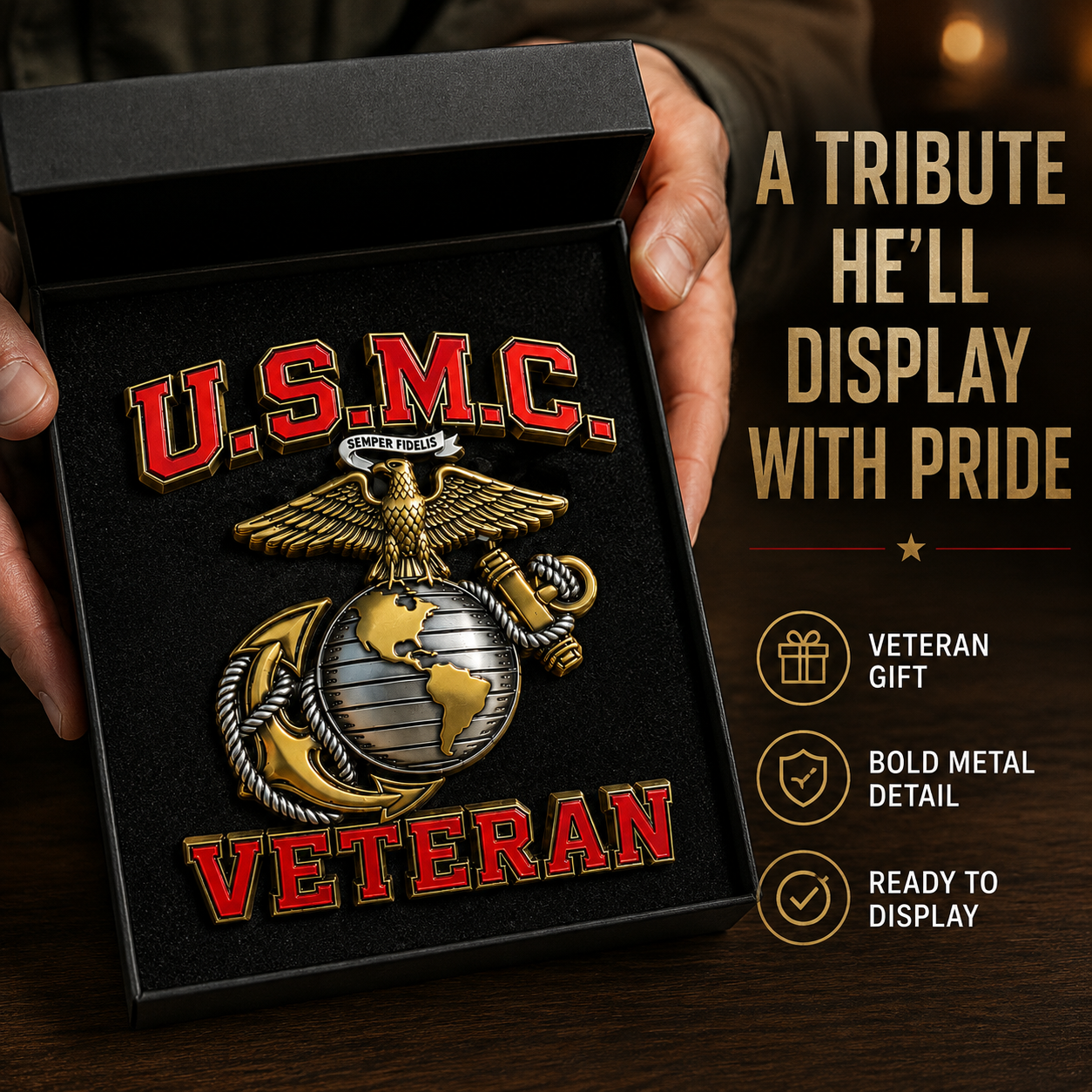 🇺🇸 Last Day Promo: 49% OFF 🎖️U.S. Marine Corps Veteran Car Emblem Metal Badge🔥