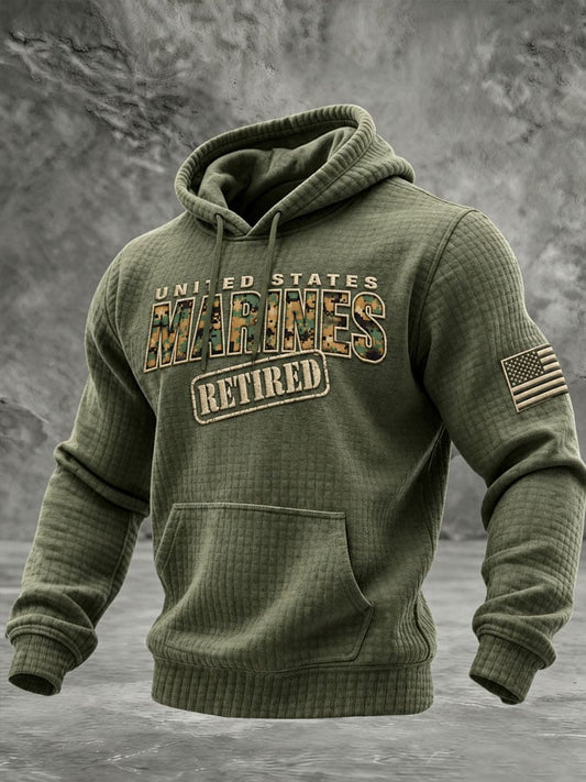 Men's Veteran Pride Printed Checkered Hoodie