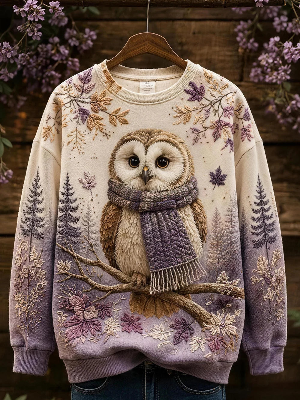 Women's Autumn Animal Print Crew Neck Long-Sleeve T-Shirt