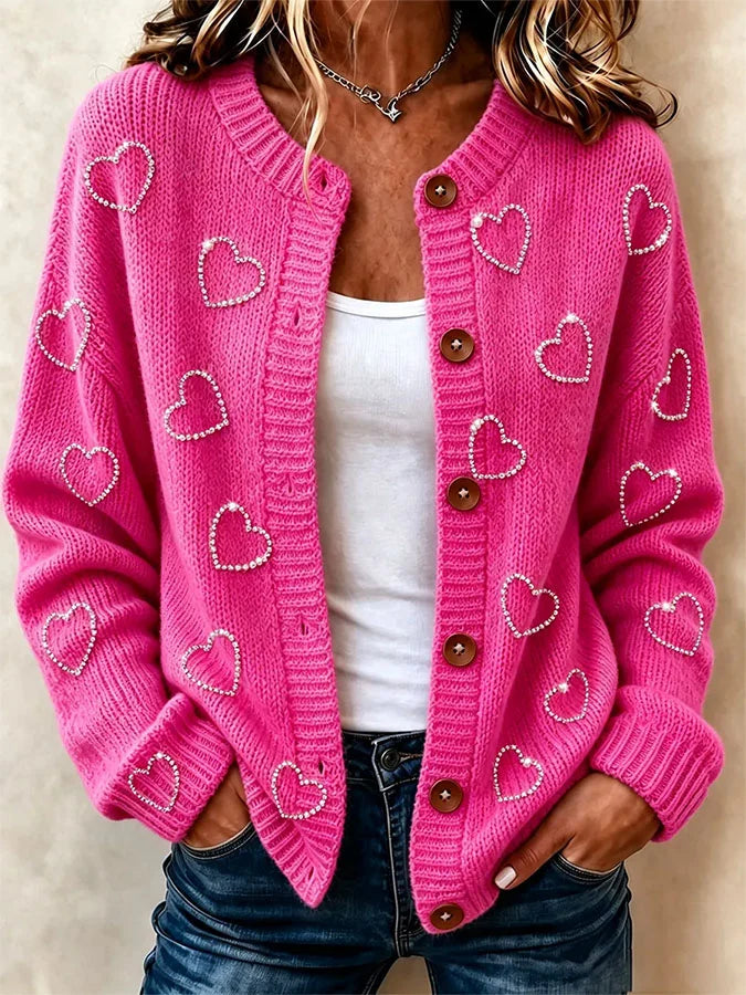 Women's Casual Printed Knit Cardigan