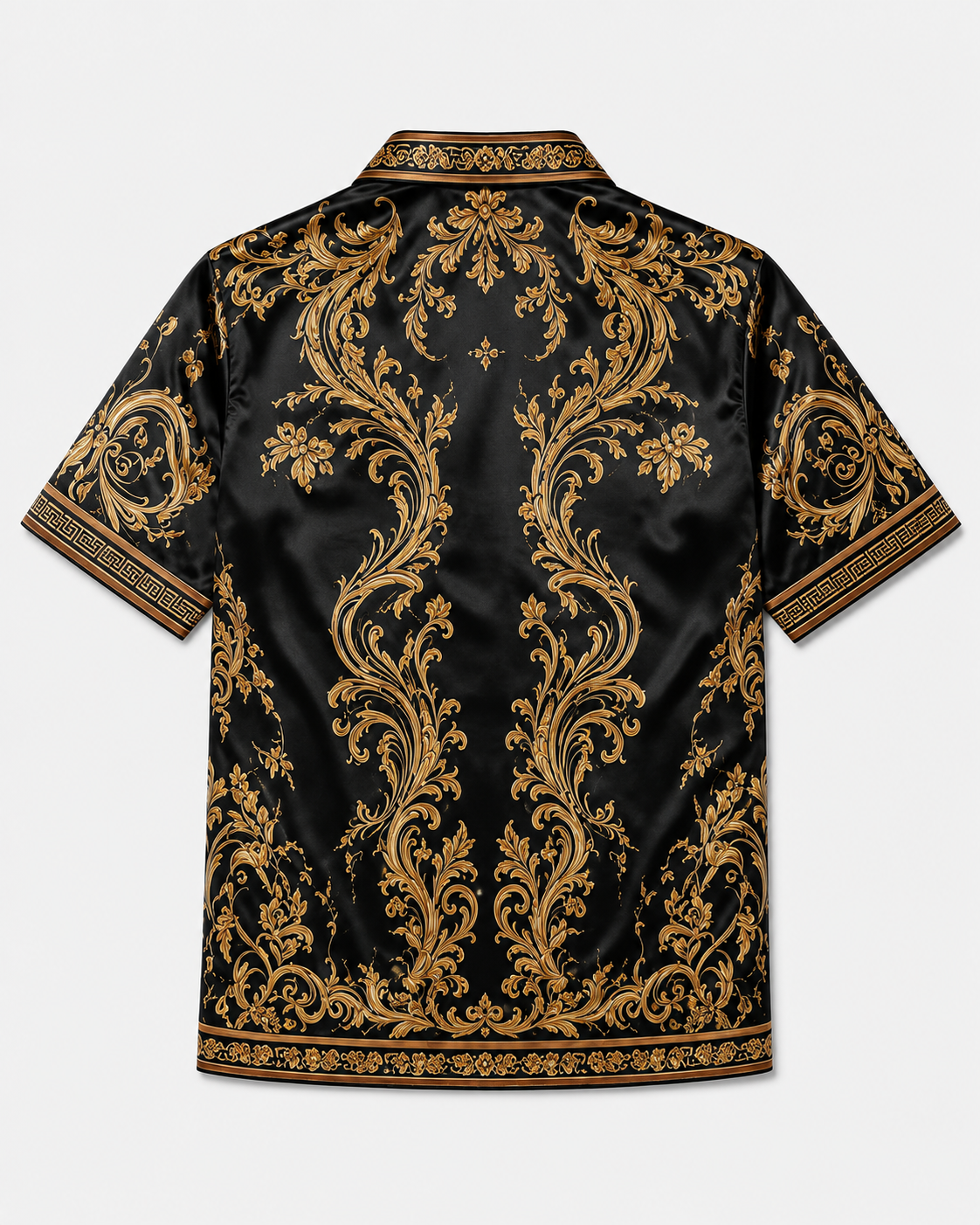 Breathable Silk Satin  Vintage-Style Botanical Floral Print Hawaiian Shirt