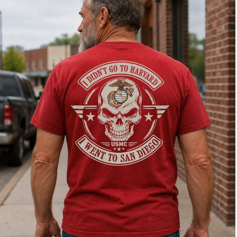 I Didn’t Go to Harvard, I Went to Parris Island Veteran T-Shirt