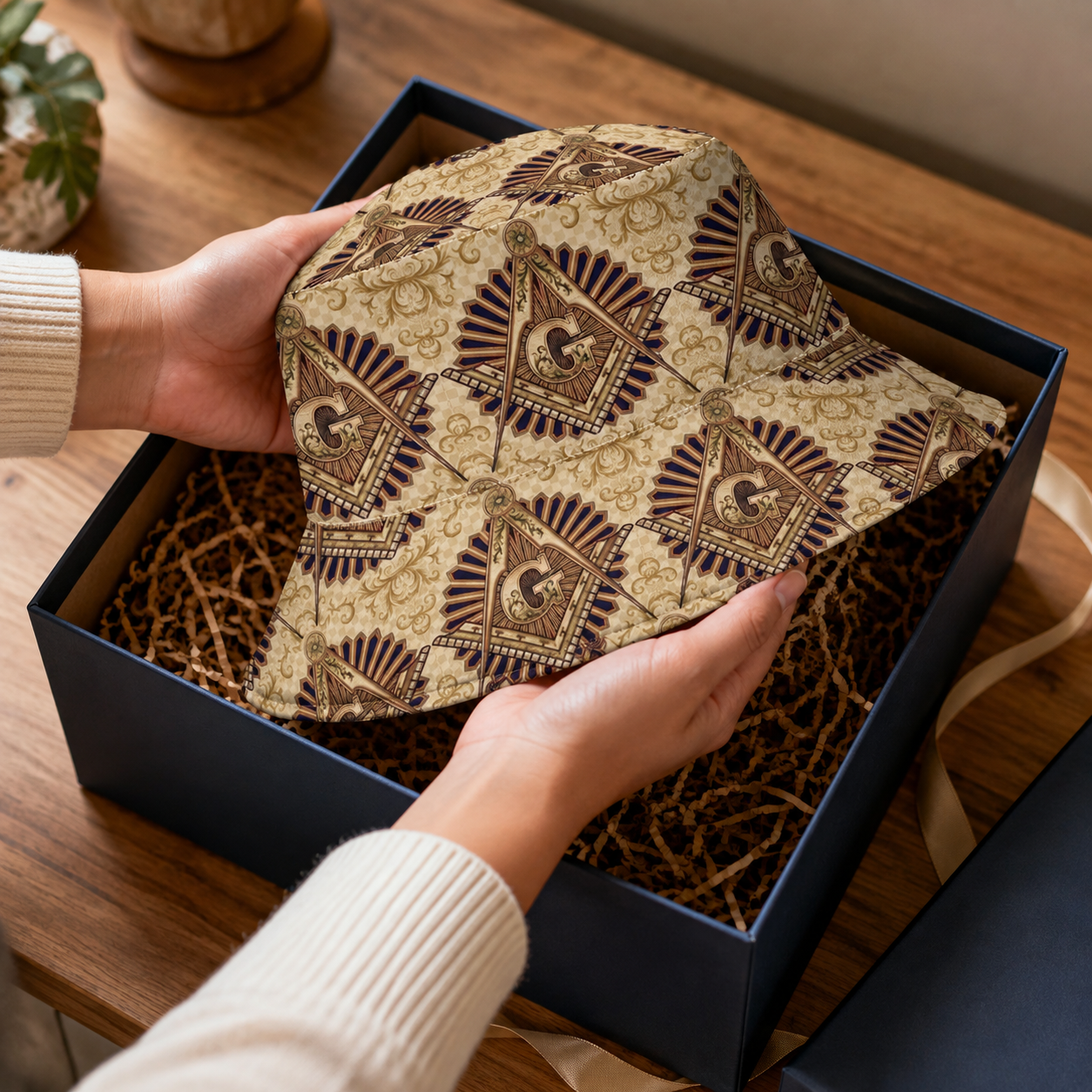 Masonic Bucket Hat – Classic All-Over Print Sun Hat