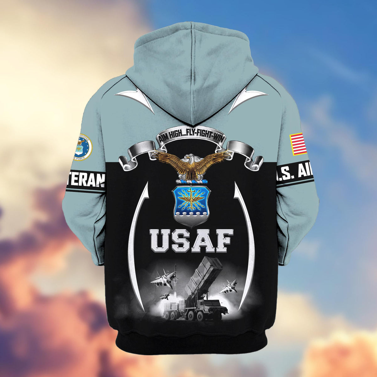 Premium US Veterans Zip Up Hoodie ATTN150821, Gifts For US Veterans, Gifts On Father's Day, Veterans Day.