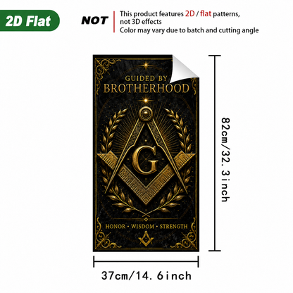 Masonic Trash Bin Decal - Freemason Brotherhood Outdoor Garbage Can Decor